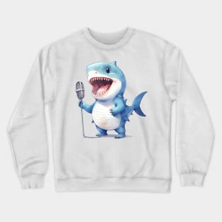 Great White Shark Singing Crewneck Sweatshirt